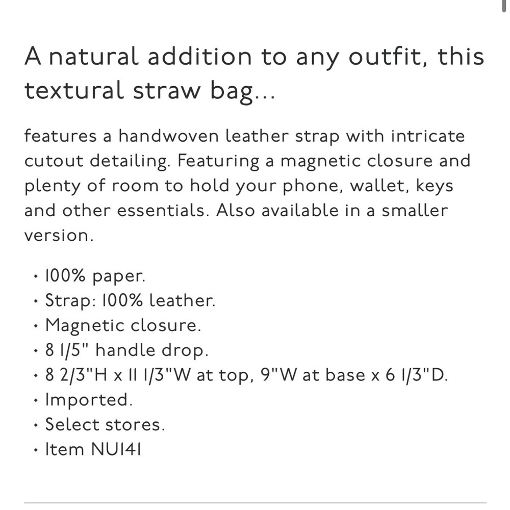 NEW Madewell The Camren Straw Bag with Leather Trim in Distant Ocean NU141 - Picture 3 of 11